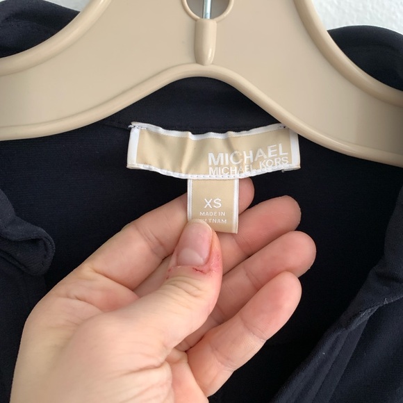 Michael Kors Navy Long Sleeve Dress with Gold Buttons - Picture 2 of 6